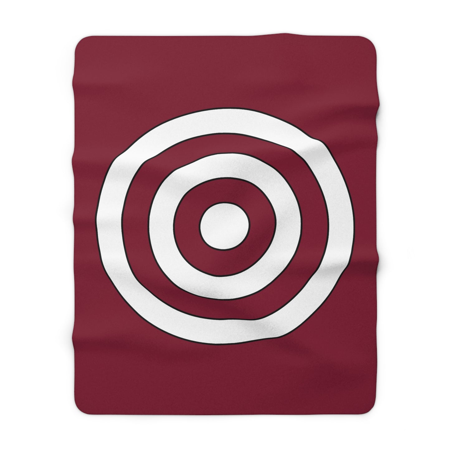 Claret, White Retro Target Blanket Throw