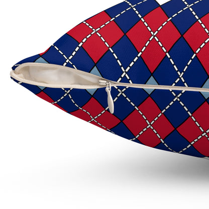 Falkland Islands Retro Argyle Cushion Pillow
