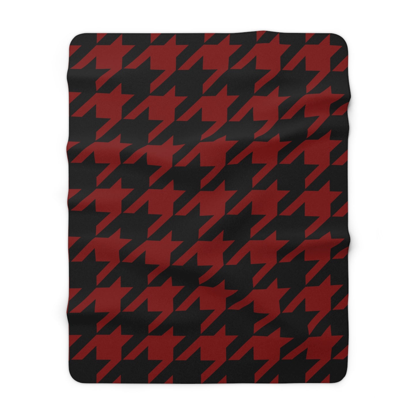 Maroon, Black Retro Houndstooth Blanket Throw