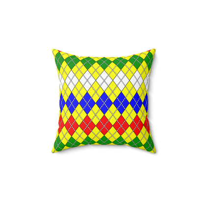 Central African Republic Retro Argyle Cushion Pillow