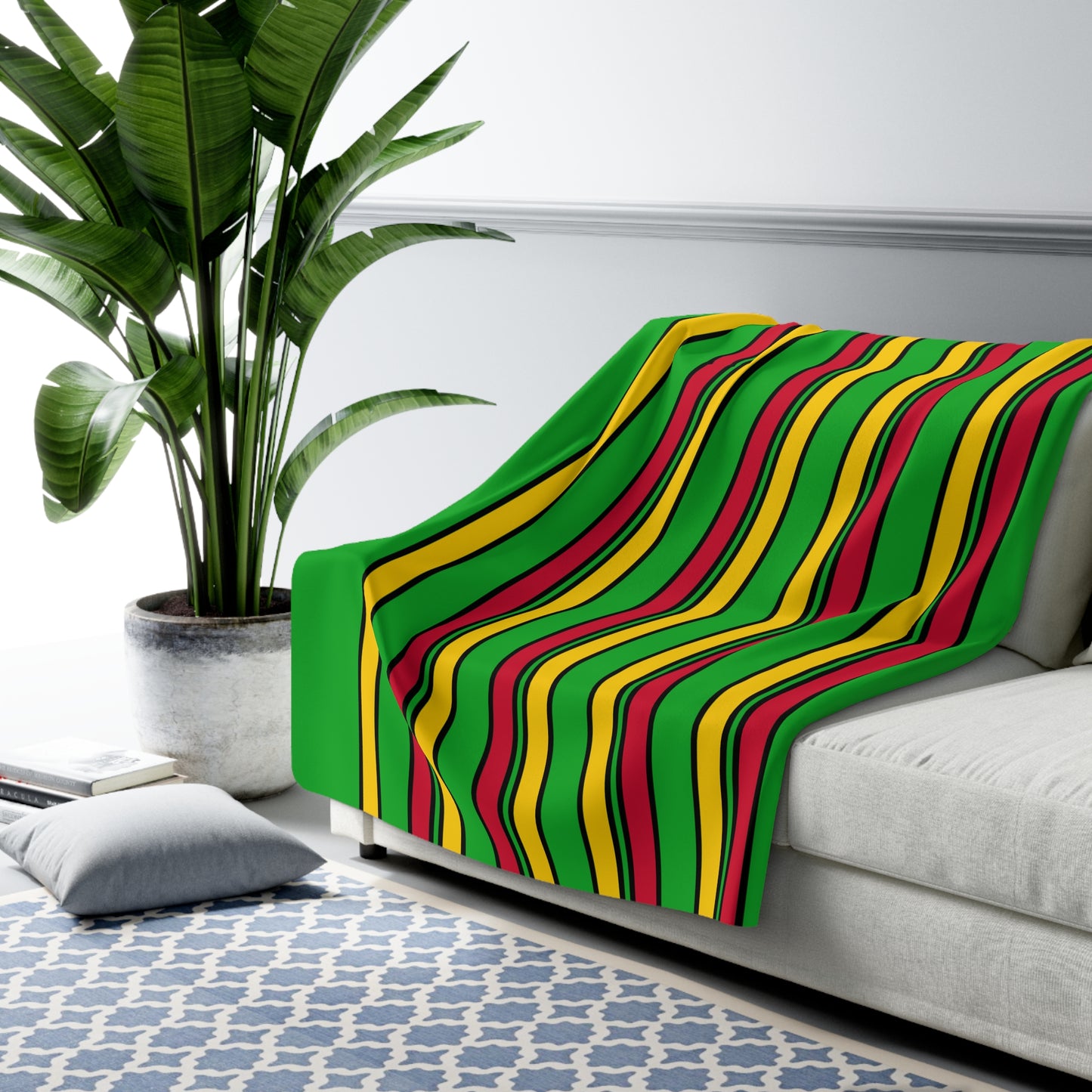 Sao Tome And Principe Retro Stripes Blanket Throw