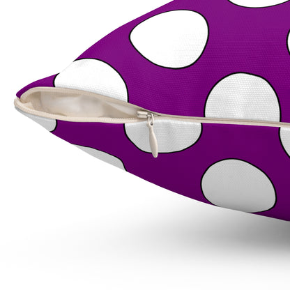 Purple, White Retro Polka Dots Cushion Pillow