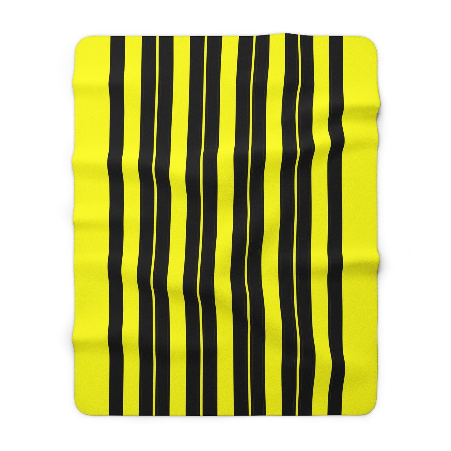 Yellow, Black Retro Stripes Blanket Throw
