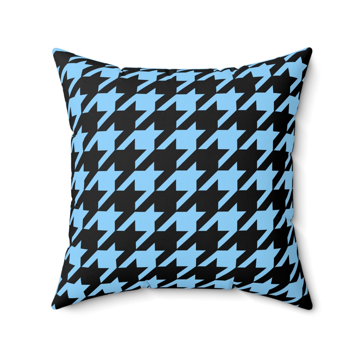 Light Blue, Black Retro Houndstooth Cushion Pillow