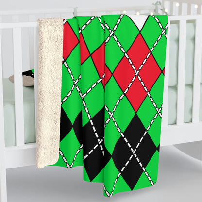 Kuwait Retro Argyle Blanket Throw
