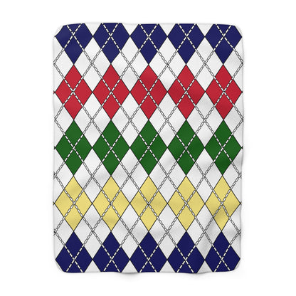 Diego Garcia Retro Argyle Blanket Throw