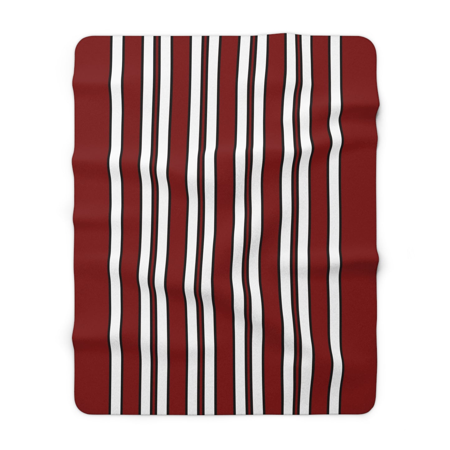 Maroon, White Retro Stripes Blanket Throw
