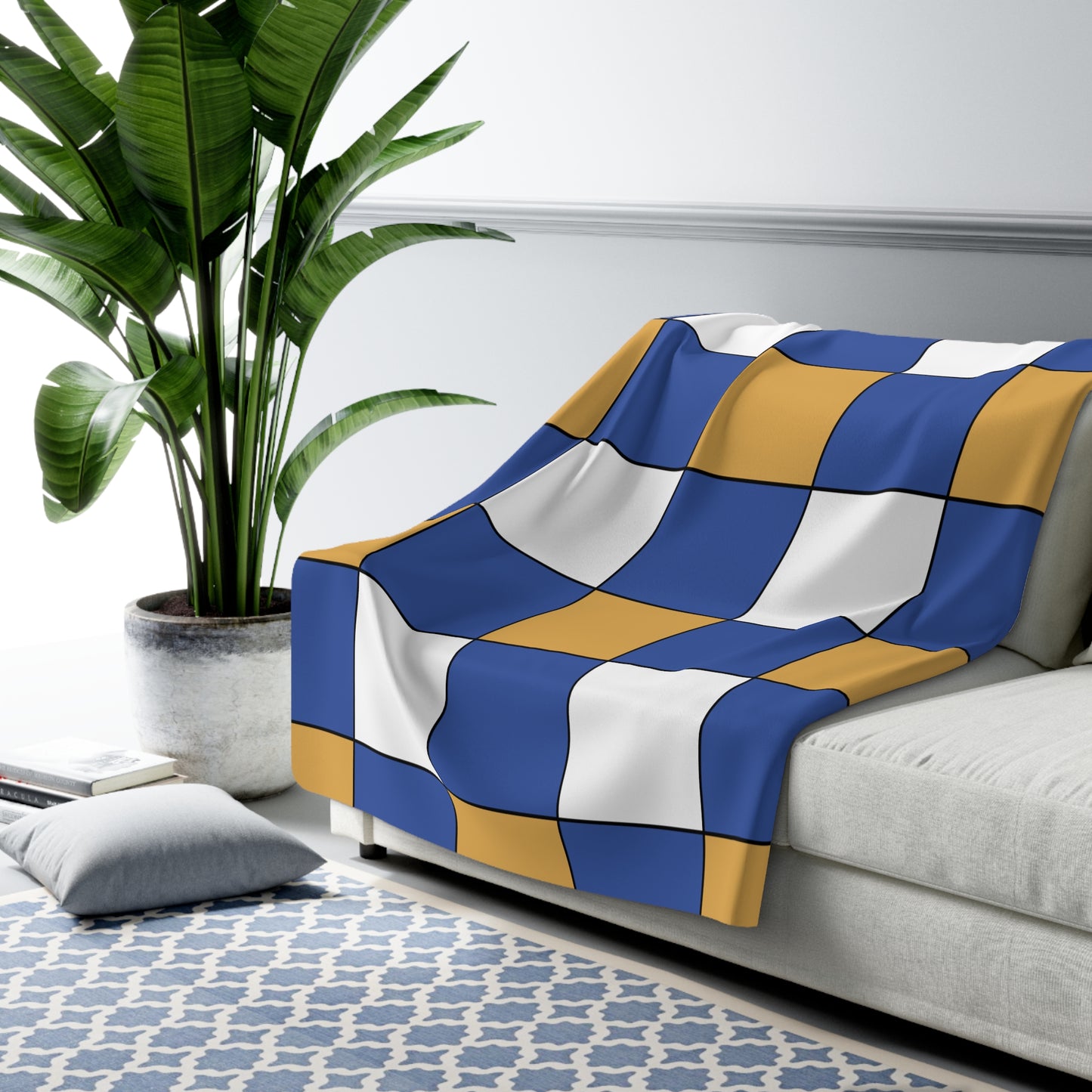 Marshall Islands Retro Check Blanket Throw
