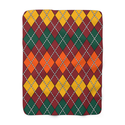 Sri Lanka Retro Argyle Blanket Throw