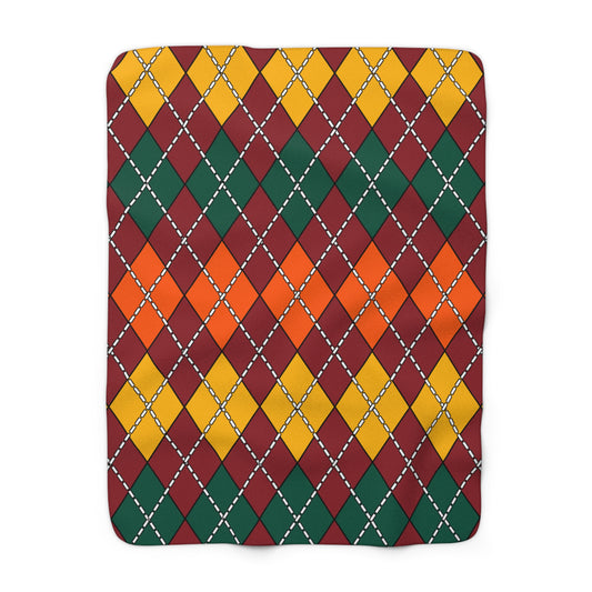 Sri Lanka Retro Argyle Blanket Throw