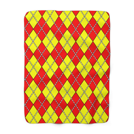 Kyrgyzstan Retro Argyle Blanket Throw