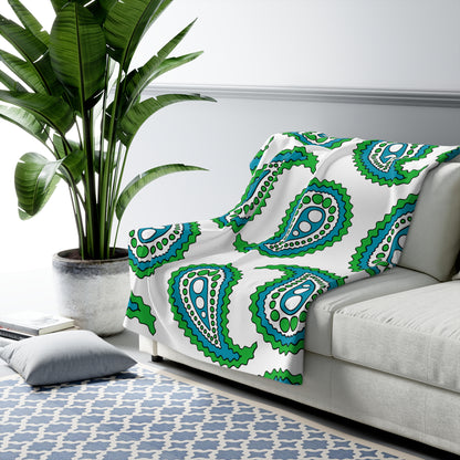 Uzbekistan Retro Paisley Blanket Throw
