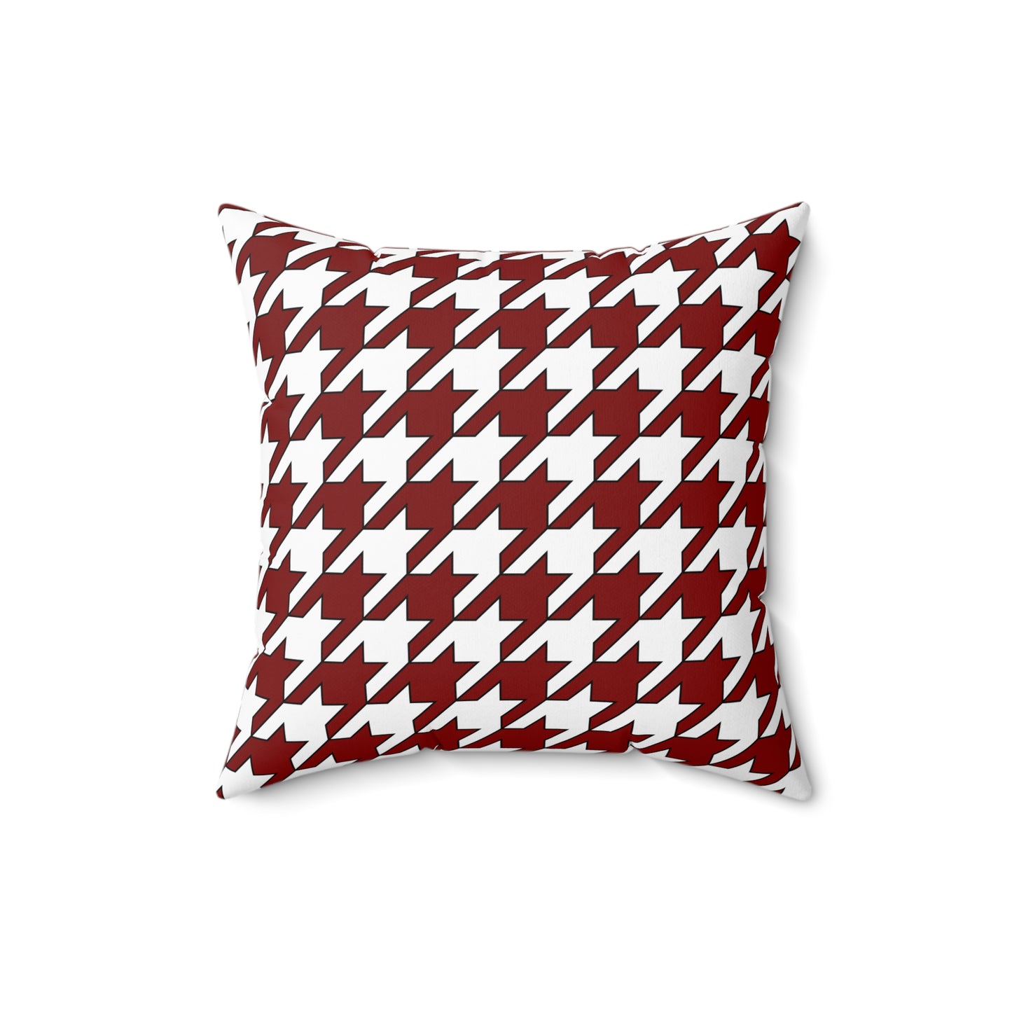 Maroon, White Retro Houndstooth Cushion Pillow