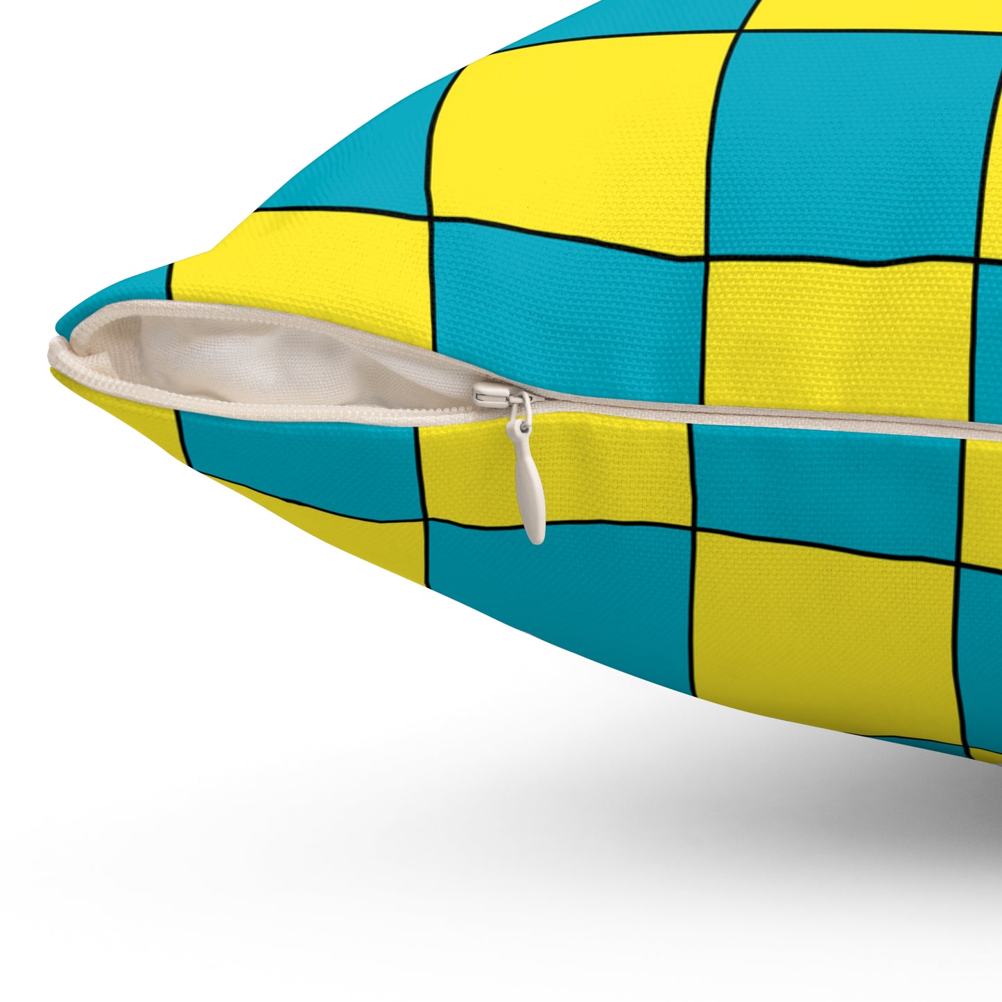 Kazakhstan Retro Check Cushion Pillow