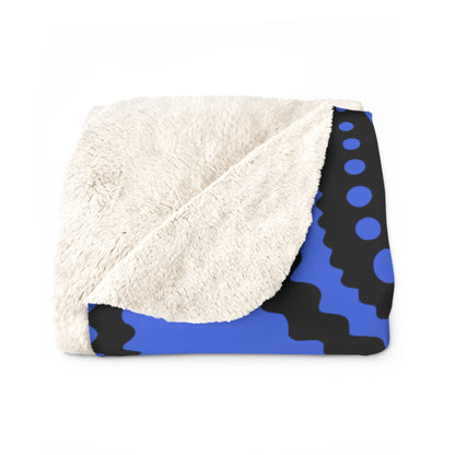 Royal Blue, Black Retro Paisley Blanket Throw