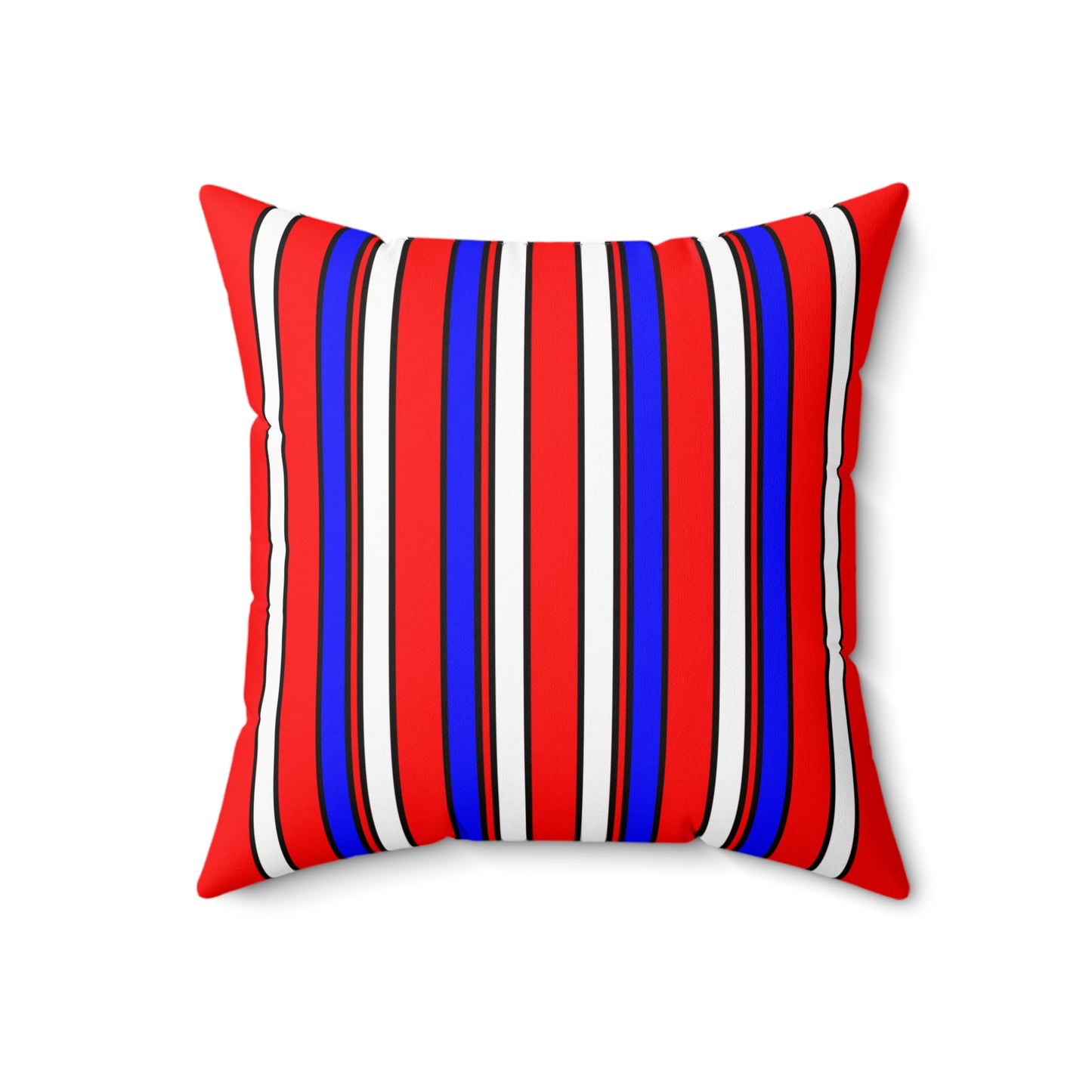 Red, White, Blue Retro Stripes Cushion Pillow