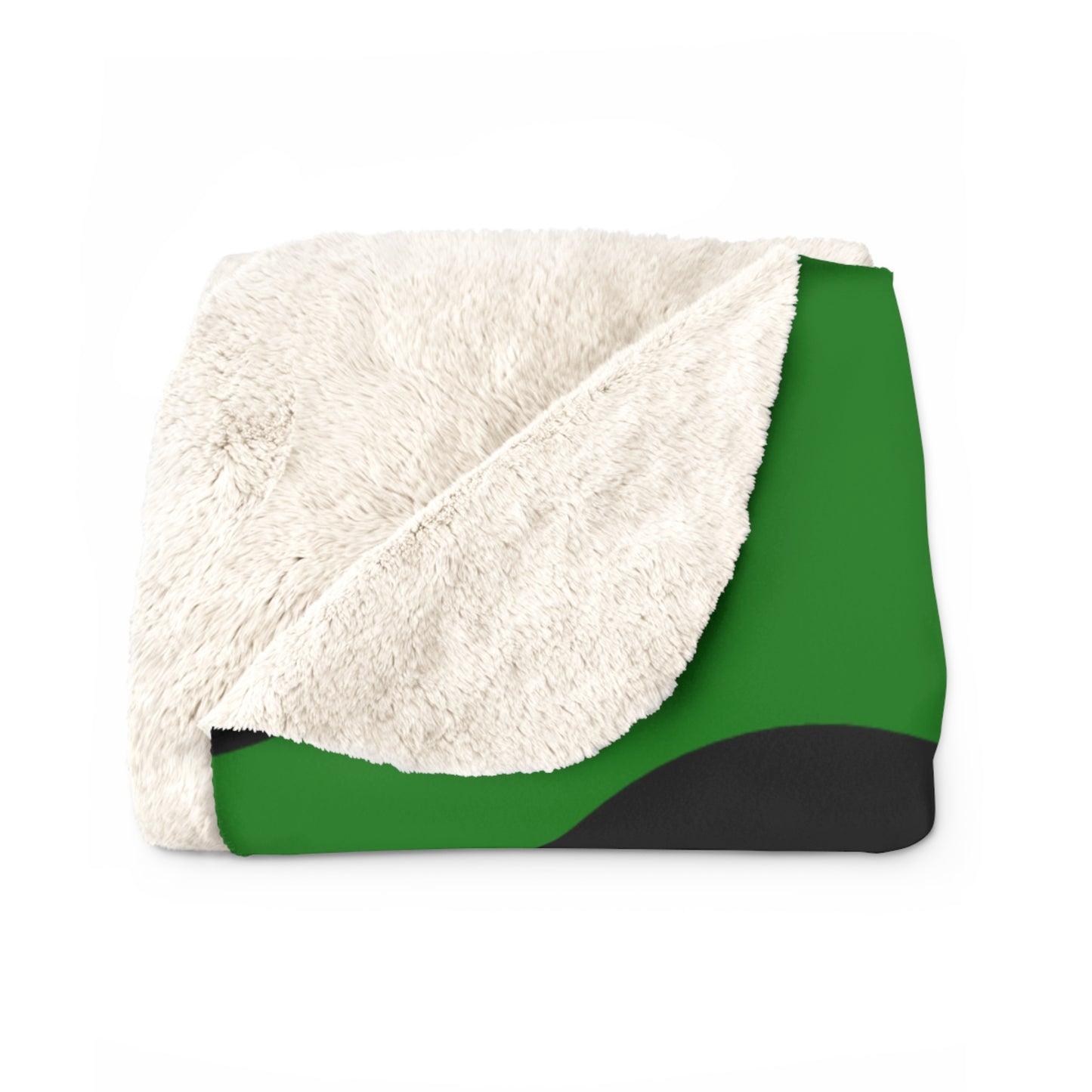 Green, Black Retro Polka Dots Blanket Throw