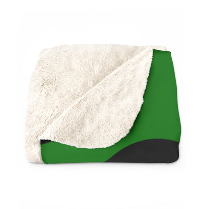Green, Black Retro Polka Dots Blanket Throw