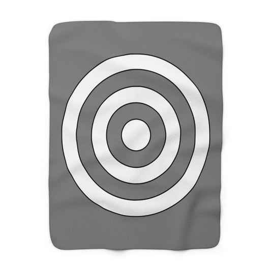 Grey, White Retro Target Blanket Throw