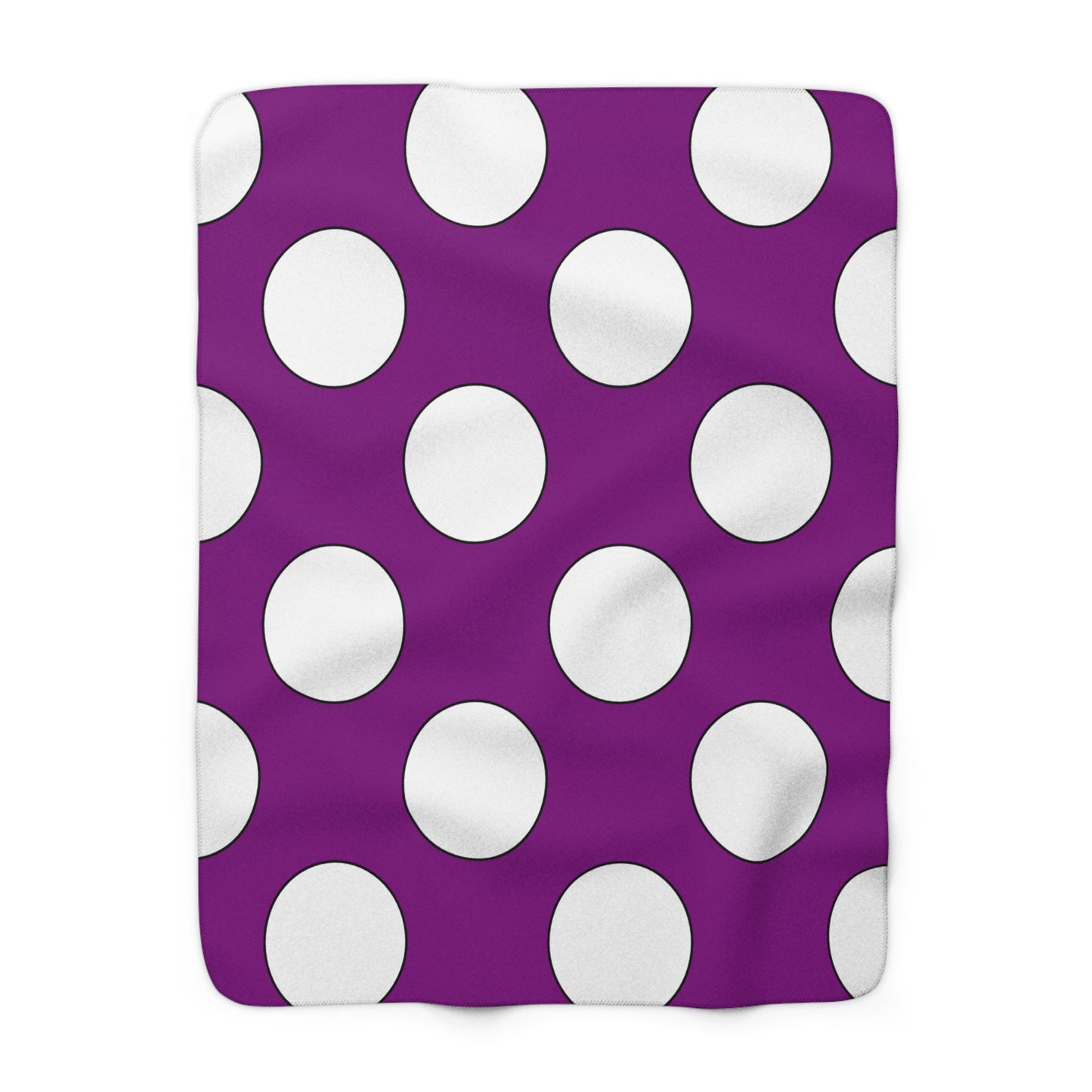Purple, White Retro Polka Dots Blanket Throw