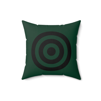 Dark Green, Black Retro Target Cushion Pillow