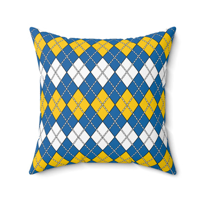 Canary Islands Retro Argyle Cushion Pillow