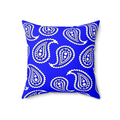Blue, White Retro Paisley Cushion Pillow
