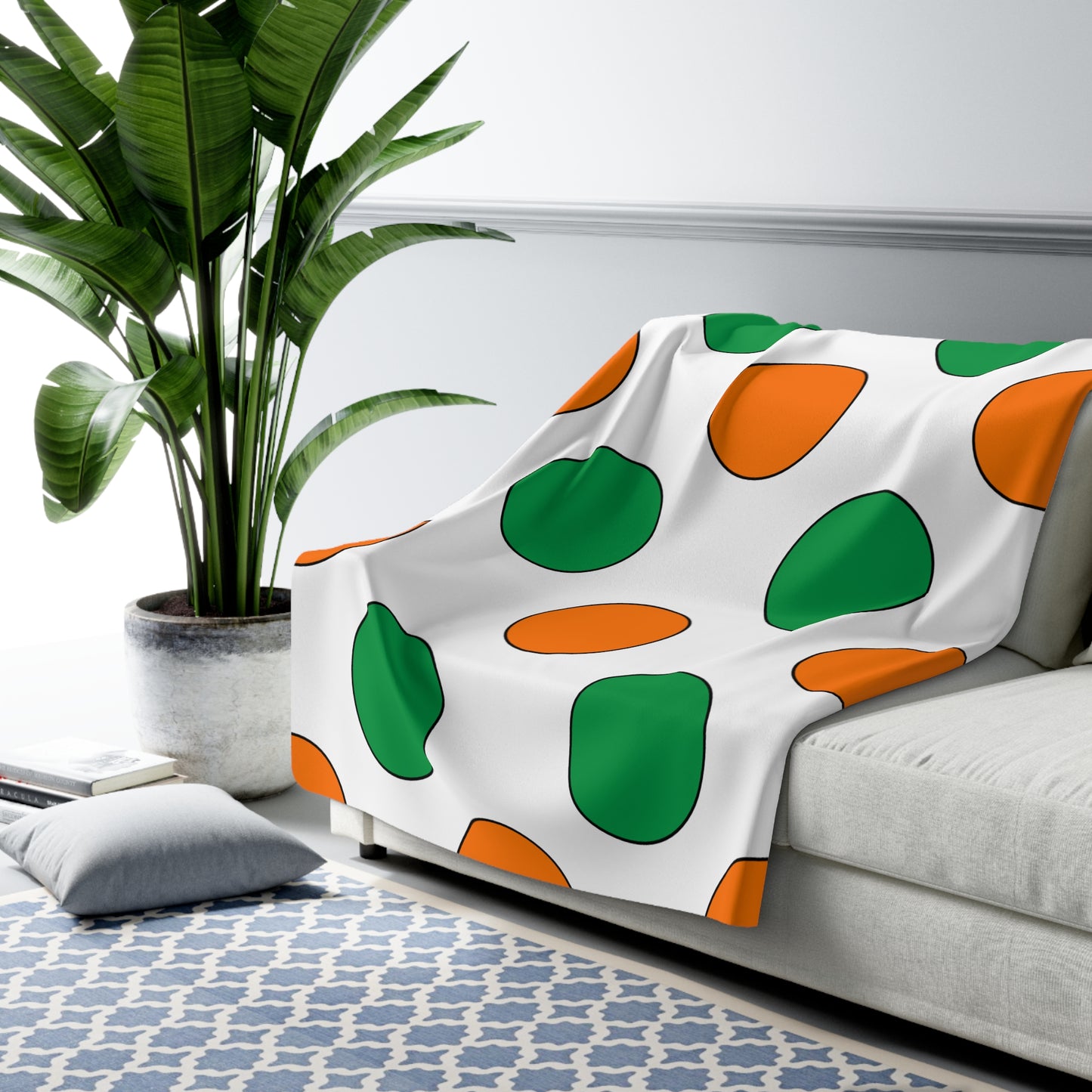 Ireland Retro Polka Dots Blanket Throw