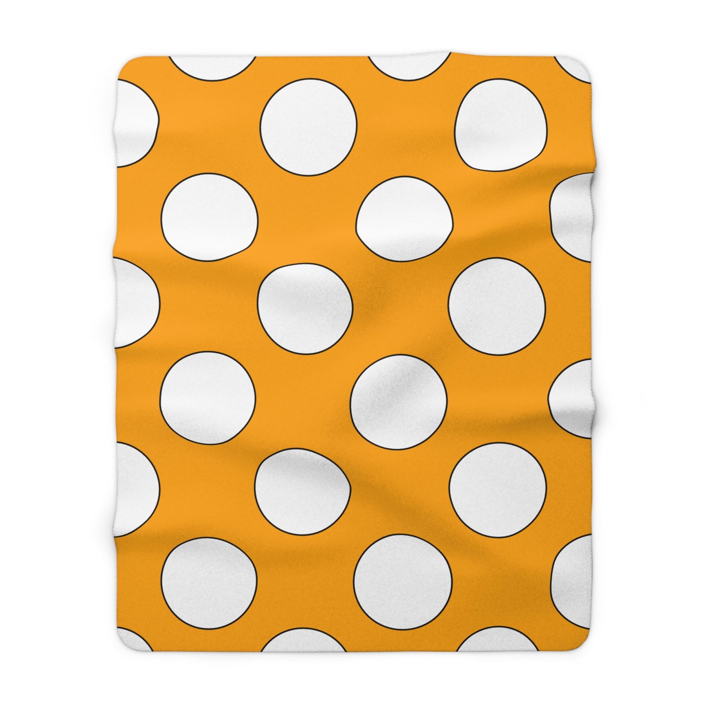 Orange, White Retro Polka Dots Blanket Throw