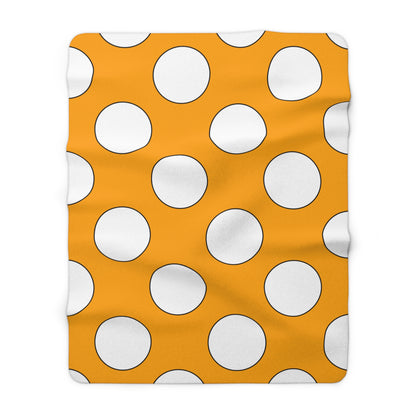 Orange, White Retro Polka Dots Blanket Throw