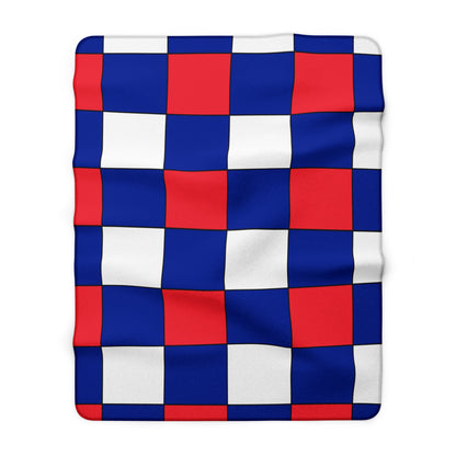 French Southern Territories Retro Check Blanket Throw