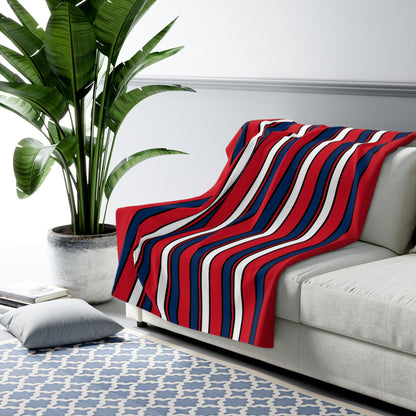 Dominican Republic Retro Stripes Blanket Throw