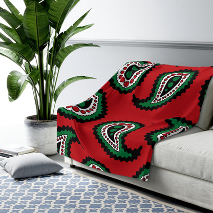 Western Sahara Retro Paisley Blanket Throw