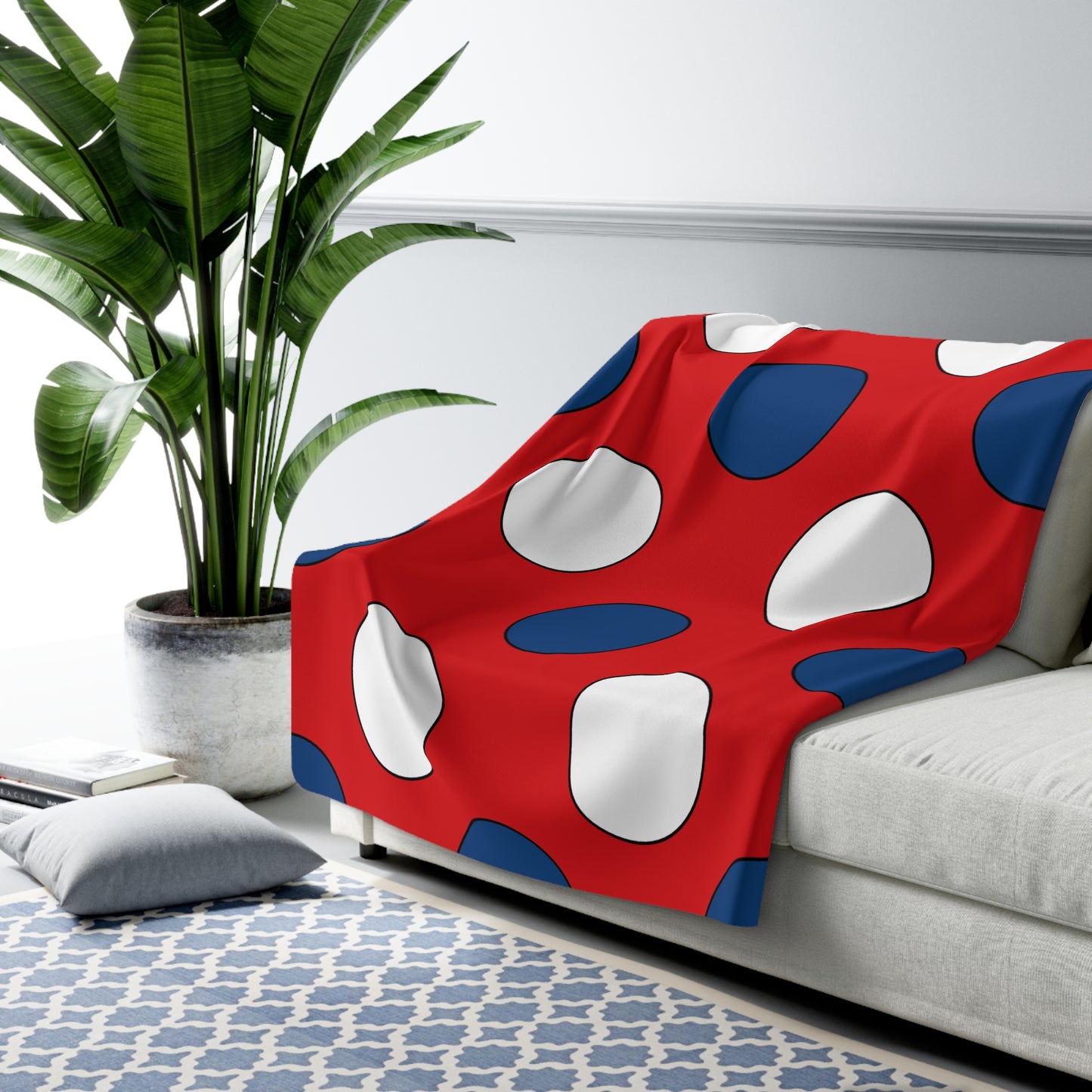 Czechia Retro Polka Dots Blanket Throw