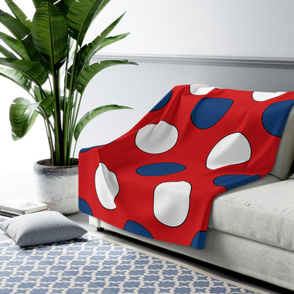 Czechia Retro Polka Dots Blanket Throw