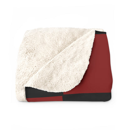 Dark Red, Black Retro Check Blanket Throw