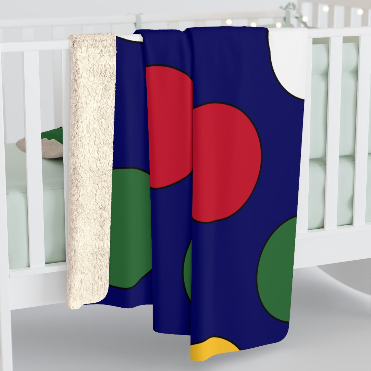 British Virgin Islands Retro Polka Dots Blanket Throw