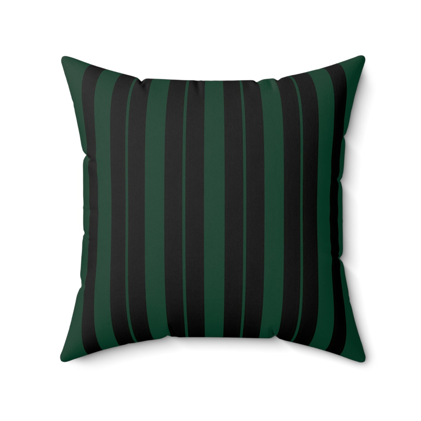 Dark Green, Black Retro Stripes Cushion Pillow