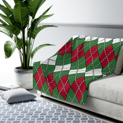 Suriname Retro Argyle Blanket Throw