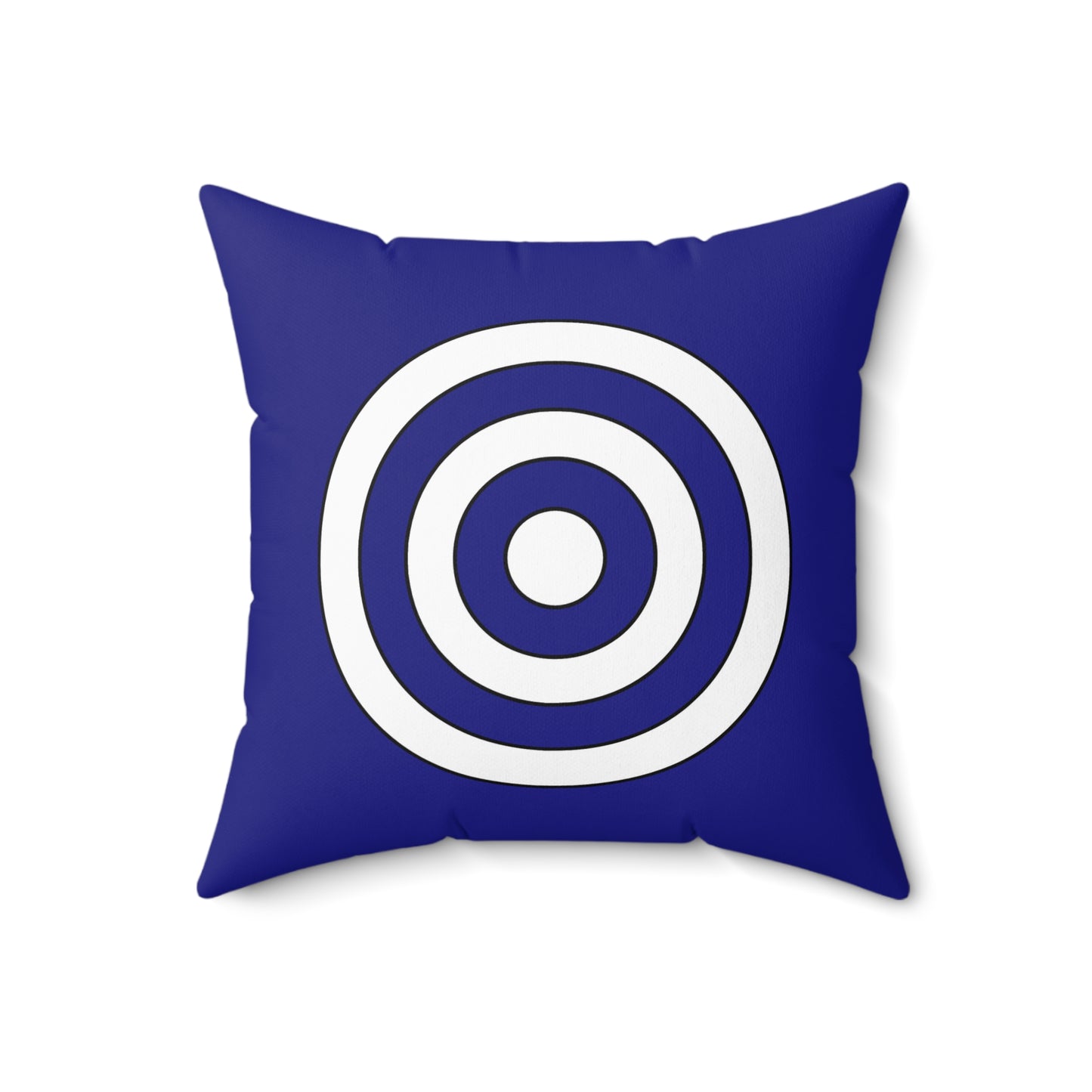 Navy Blue, White Retro Target Cushion Pillow