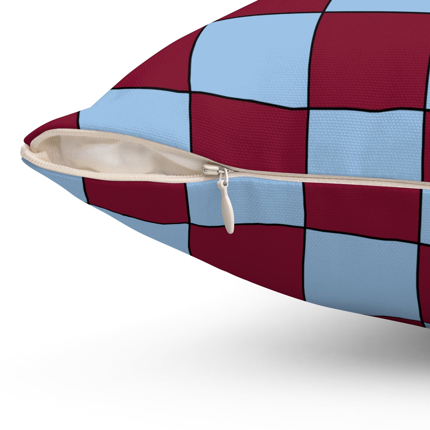 Claret, Blue Retro Check Cushion Pillow
