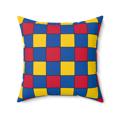 Aland Islands Retro Check Cushion Pillow