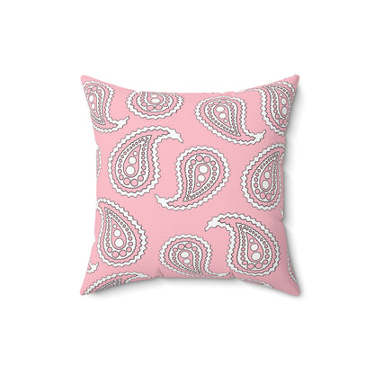 Pink, White Retro Paisley Cushion Pillow