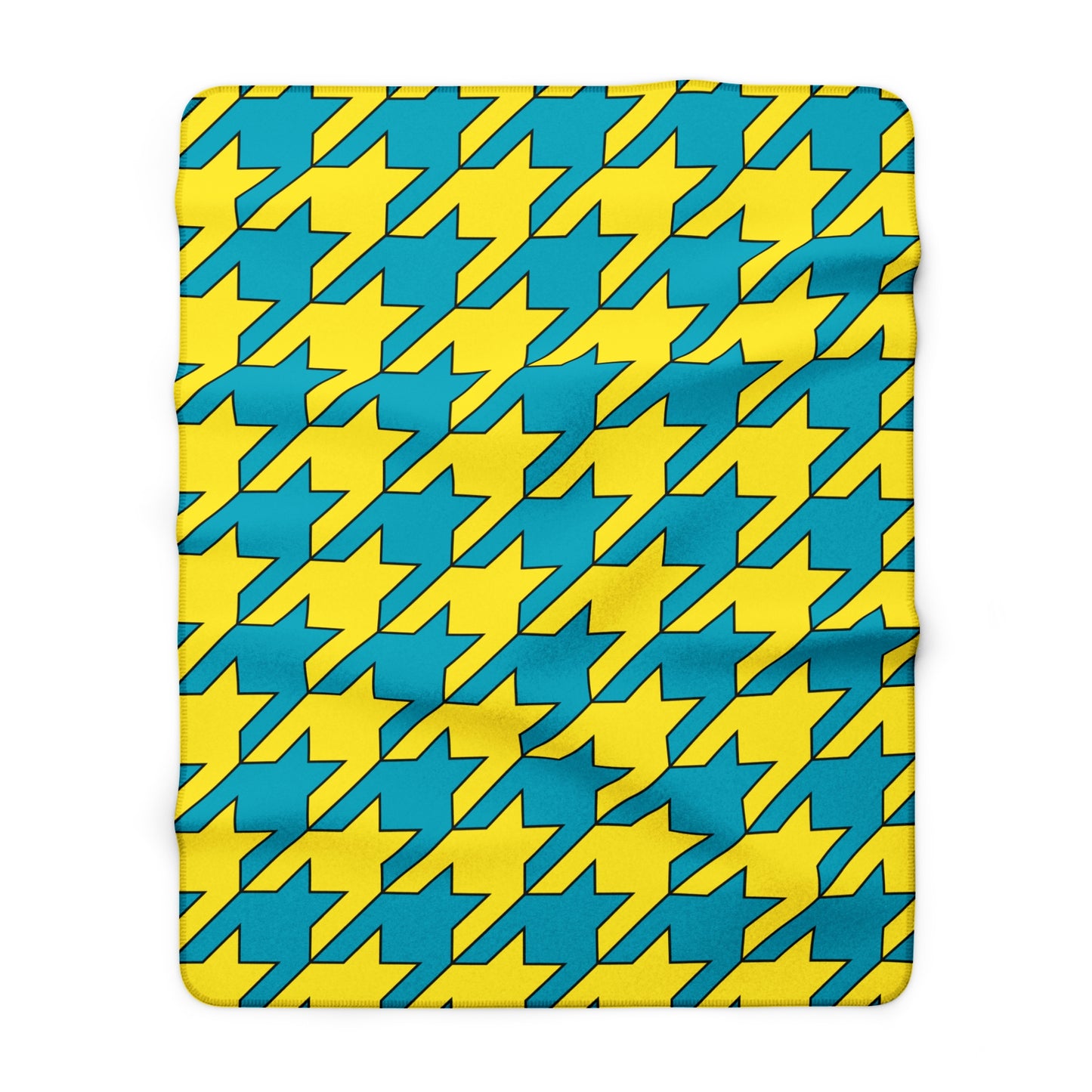 Kazakhstan Retro Houndstooth Blanket Throw