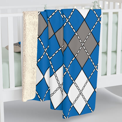 Northern Mariana Islands Retro Argyle Blanket Throw
