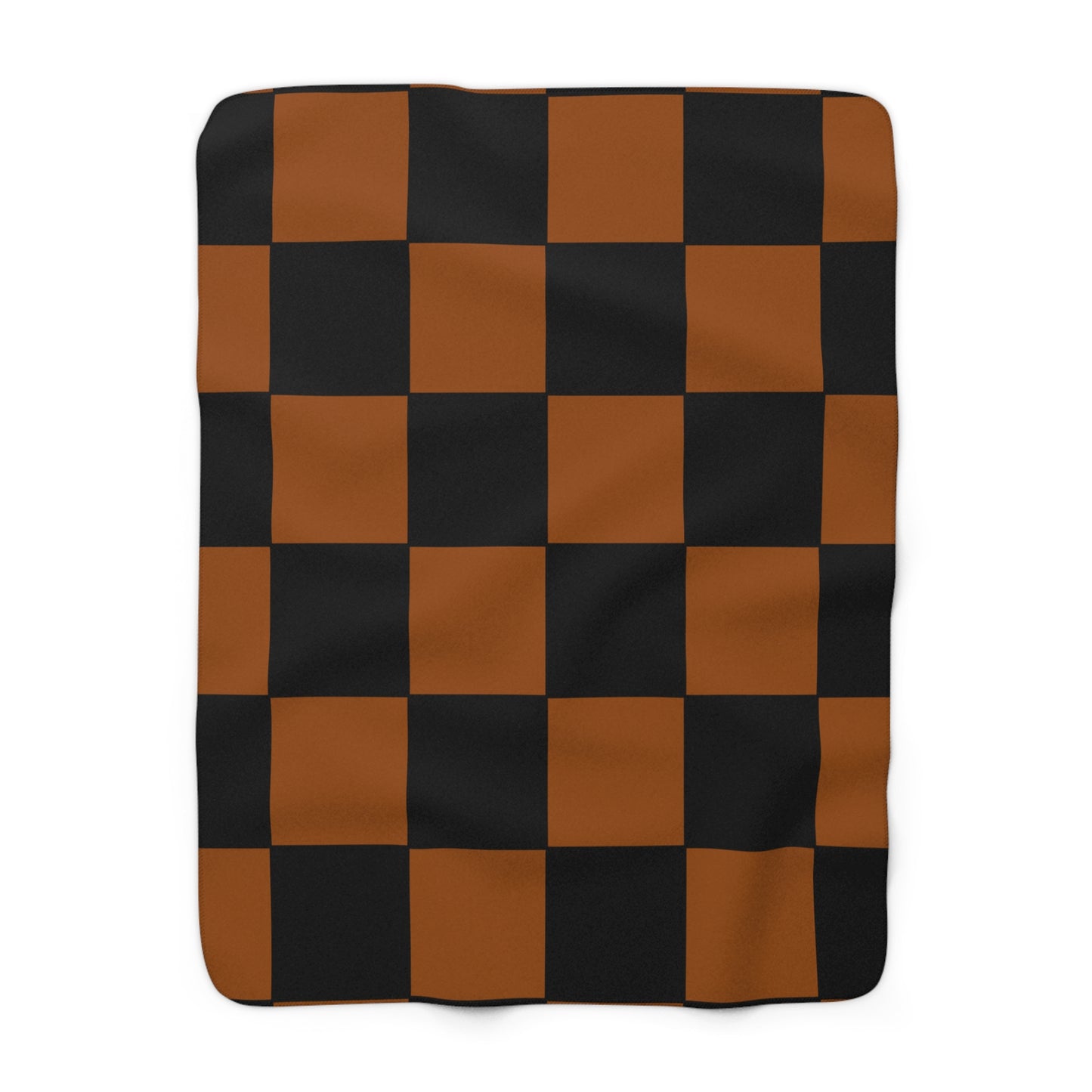Brown, Black Retro Check Blanket Throw