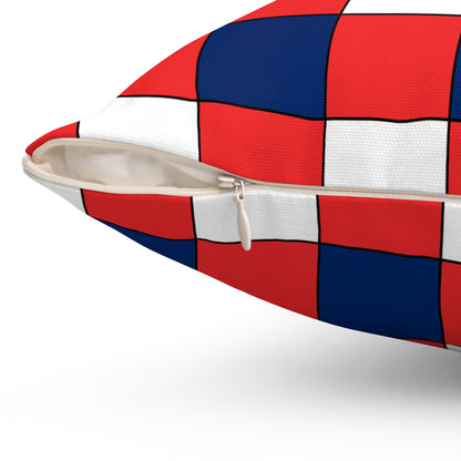 Svalbard And Jan Mayen Retro Check Cushion Pillow