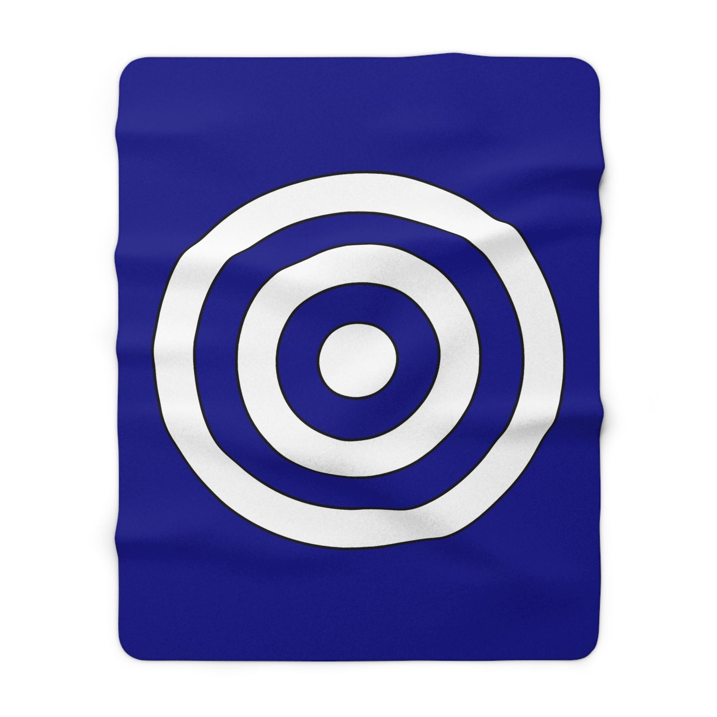 Dark Blue, White Retro Target Blanket Throw