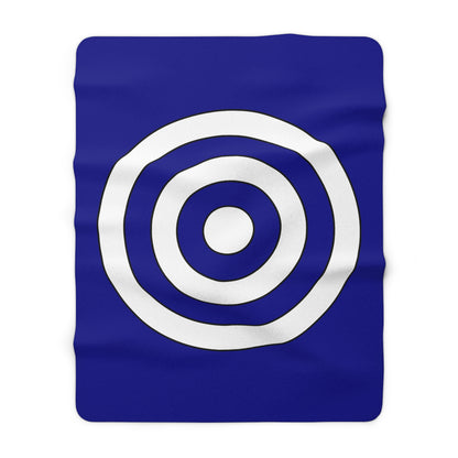 Dark Blue, White Retro Target Blanket Throw