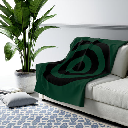 Dark Green, Black Retro Target Blanket Throw